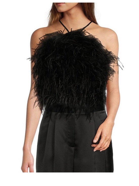 ANTONIO MELANI Tops - Antonio Melani Ostrich Feather Top Sz Sz 0 Black